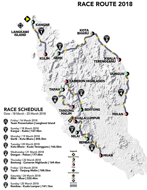 Tour de Langkawi map